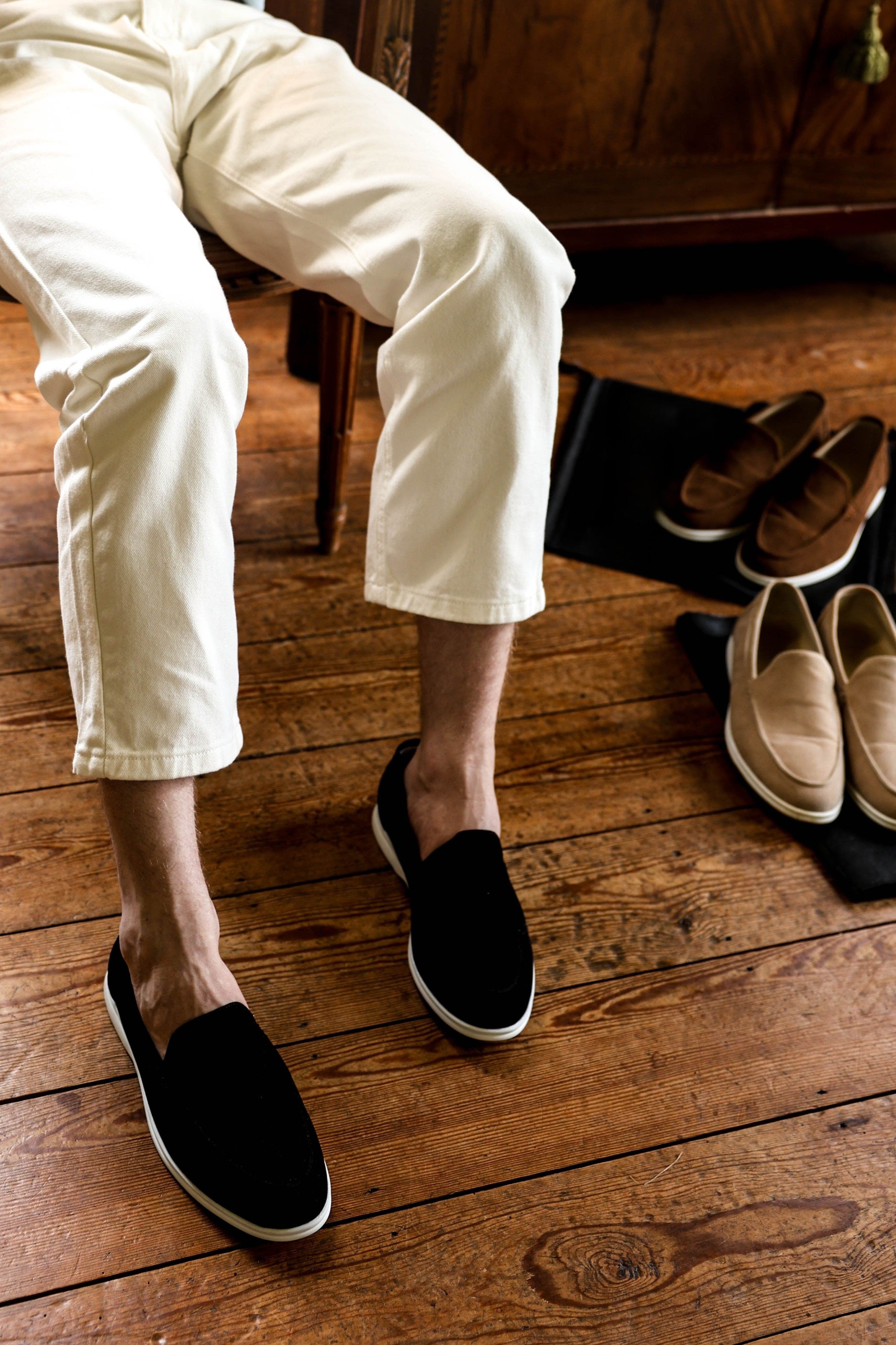 Chester - Black Suede Loafers