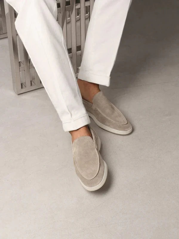Harvey - Light Gray Suede Loafers