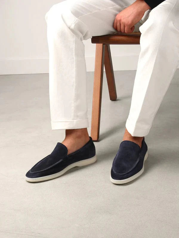 Homer - Navy Suede Loafers
