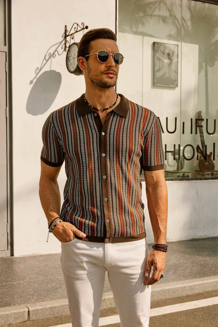 Rupert - Retro Striped Polo Shirt