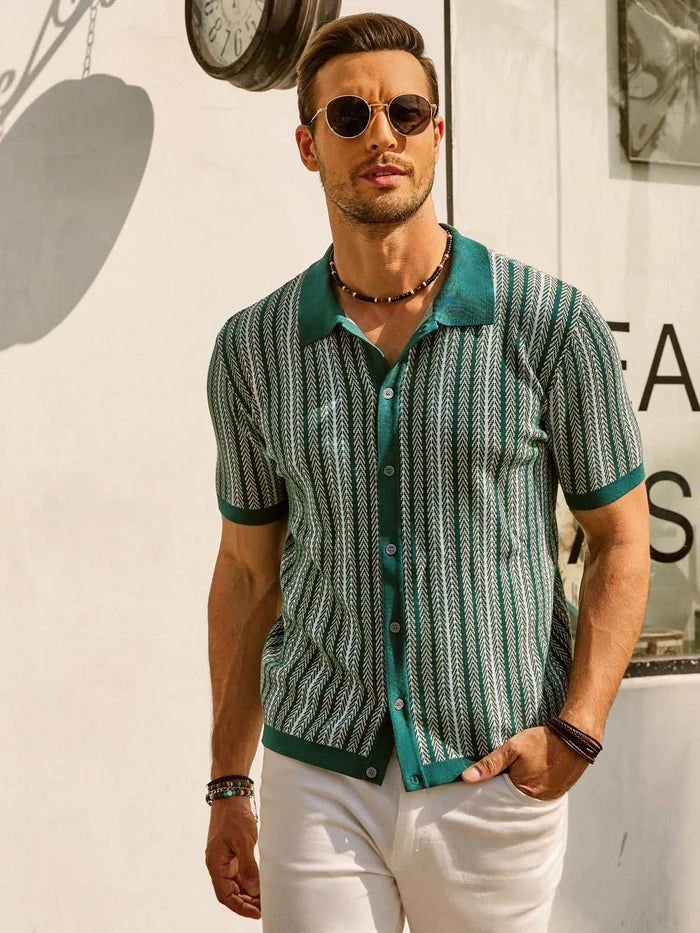 Rupert - Retro Striped Polo Shirt