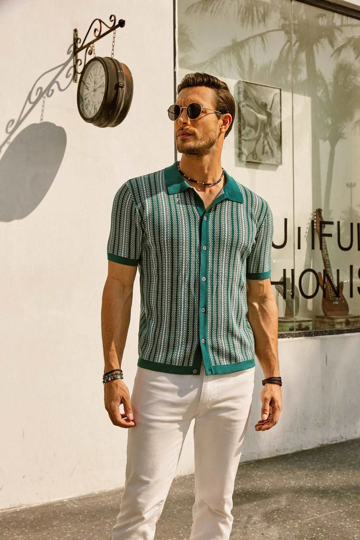 Rupert - Retro Striped Polo Shirt